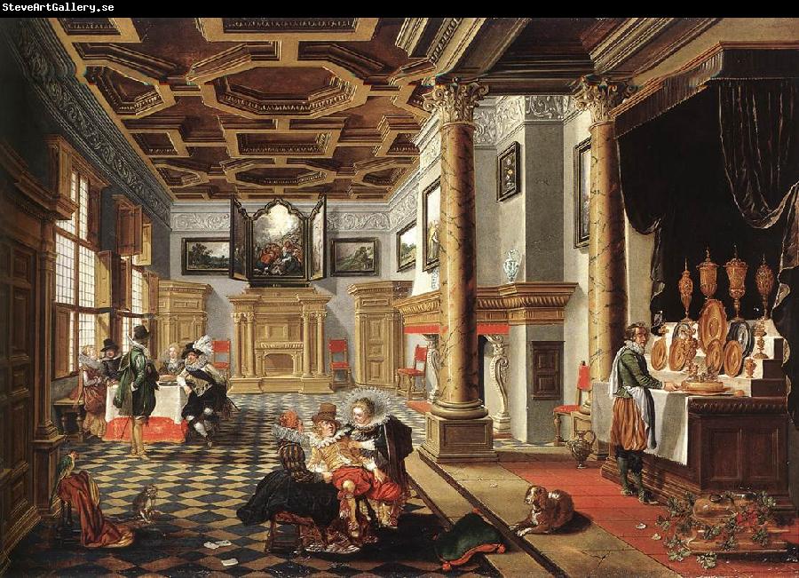 BASSEN, Bartholomeus van Renaissance Interior with Banqueters f